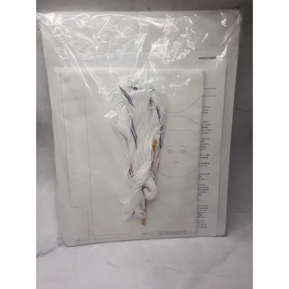 Vintage Dimensions Sunset Crewel White Angel Tree Topper Kit 18018 13 inch